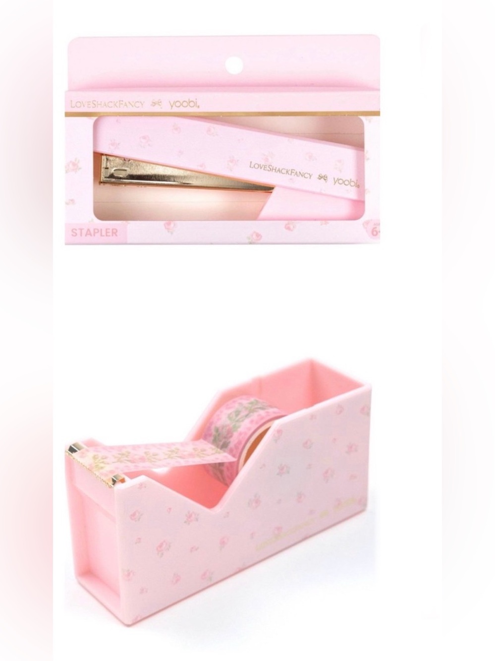 Loveshackfancy stapler & tape dispenser
